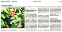 Pressebeitrag 'Freude &uuml;ber guten Jahrgang des Blauen' MZ 30.01.2007
